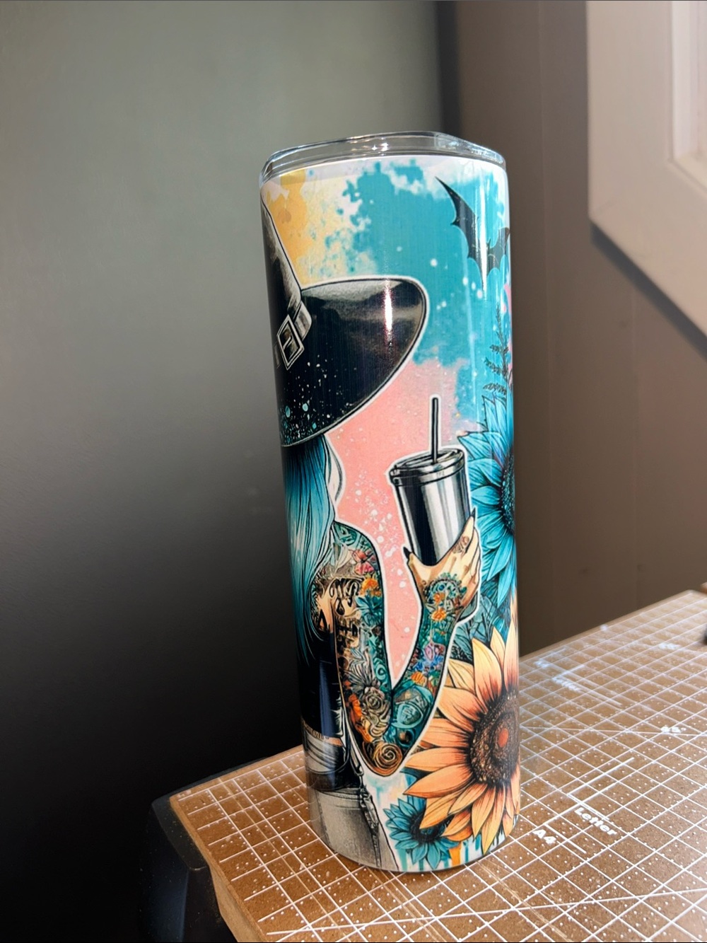 Mood Is Witchy 20oz Skinny Tumbler, Funny Halloween Witch Tumbler,handmade NWT